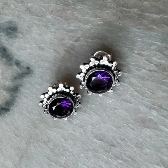 NWOT Sundance Amethyst Shadows Earrings, Amethyst, Sterling Silver - Picture 3 of 5